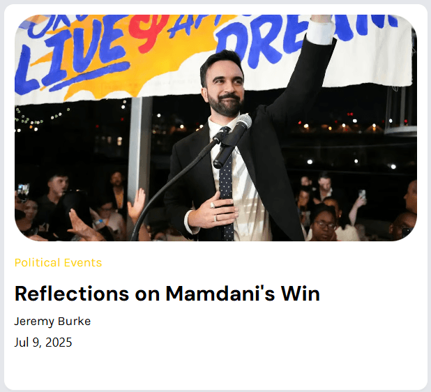 Published post: Mamdani coverage.