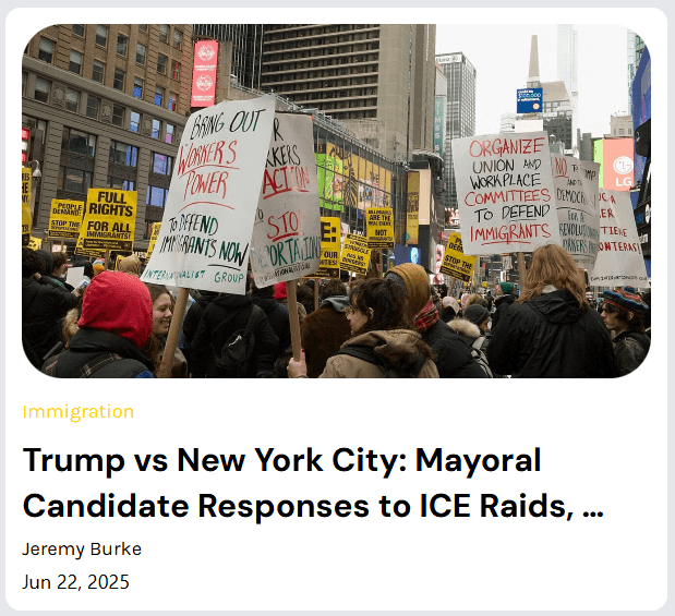 Published post: mayoral candidate responses to ICE raids.