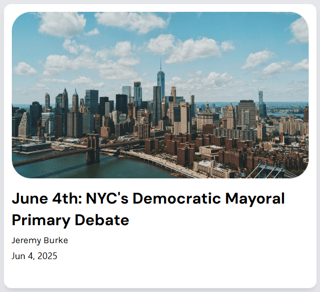 Published post: the June 4th primary debate.